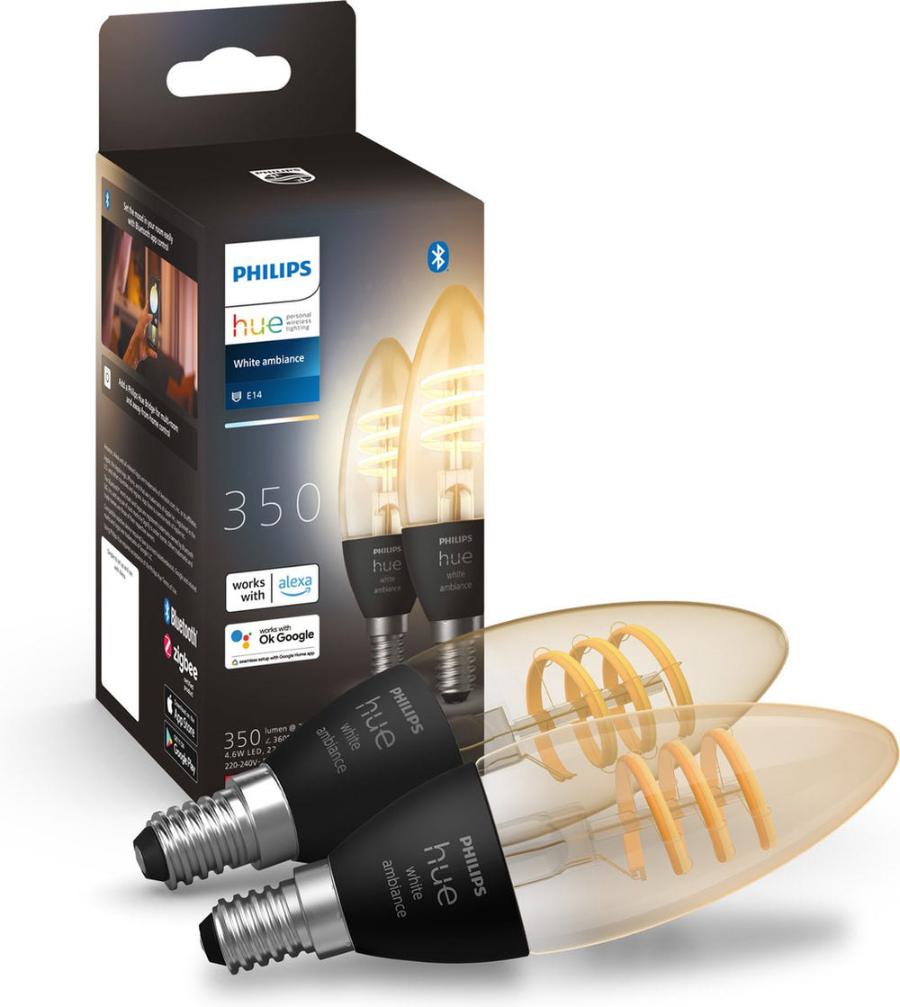 Philips Hue Filament Candle - Warm to Cool White - 2-pack - E14