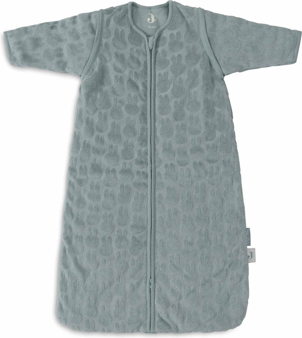 Jollein x nijntje - baby slaapzak winter met afritsbare mouw 70cm - miffy jacquard sea green - winterslaapzak