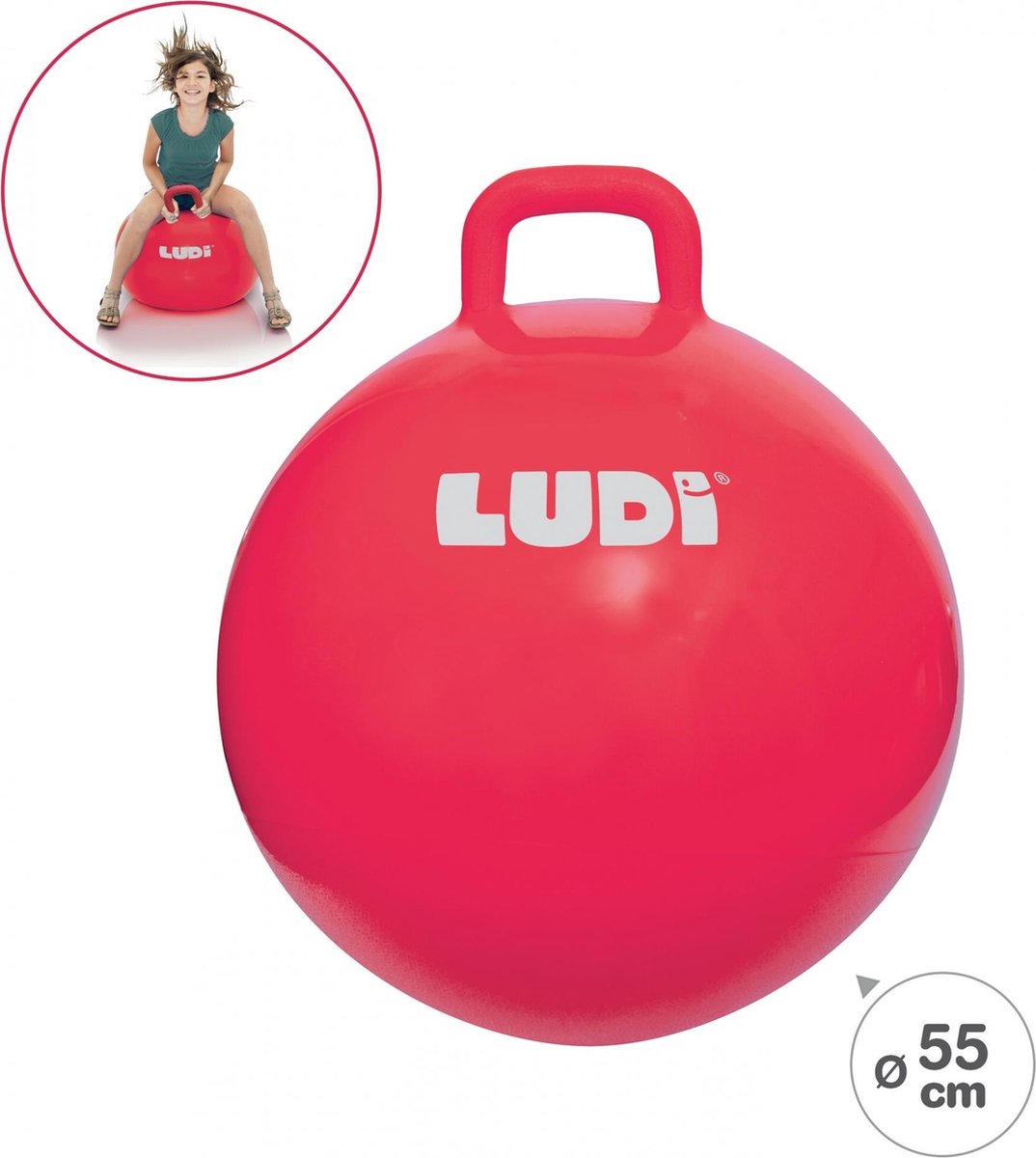 Ludi - skippybal - 55 cm - rood