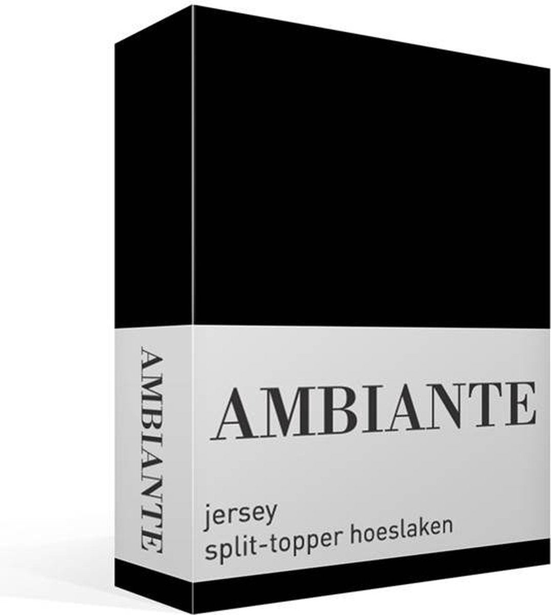 Ambiante jersey split-topper hoeslaken - tweepersoons - black