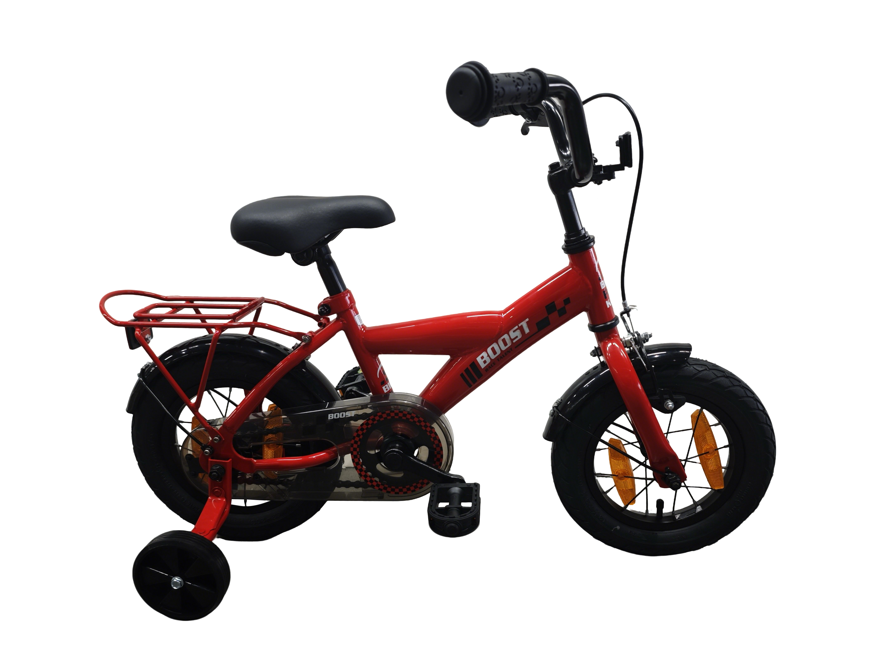 Bikefun kinderfiets boost 12 inch - met zijwieltjes en remnaaf - rood