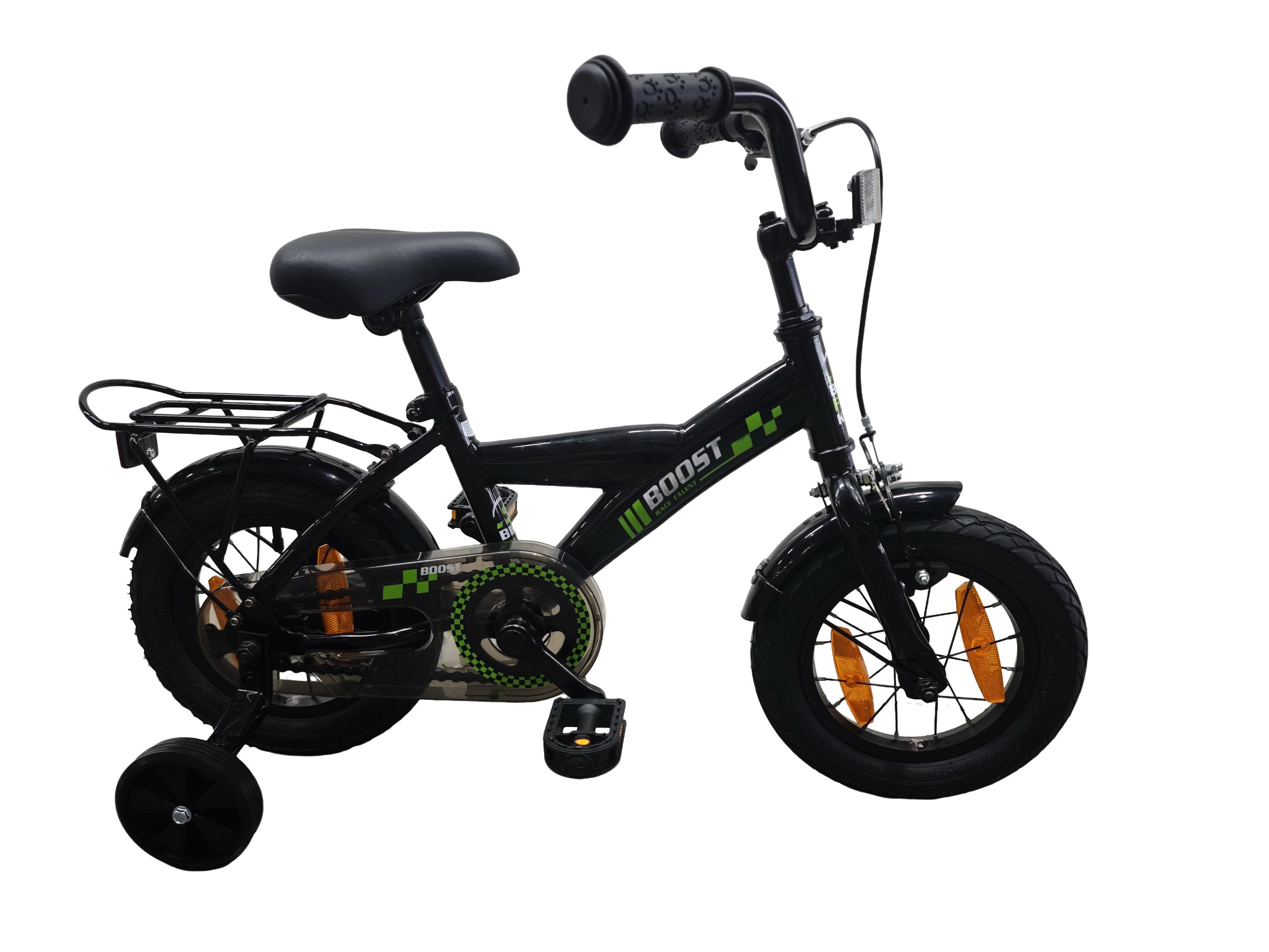 Bikefun kinderfiets boost 12 inch - met zijwieltjes en remnaaf - zwart