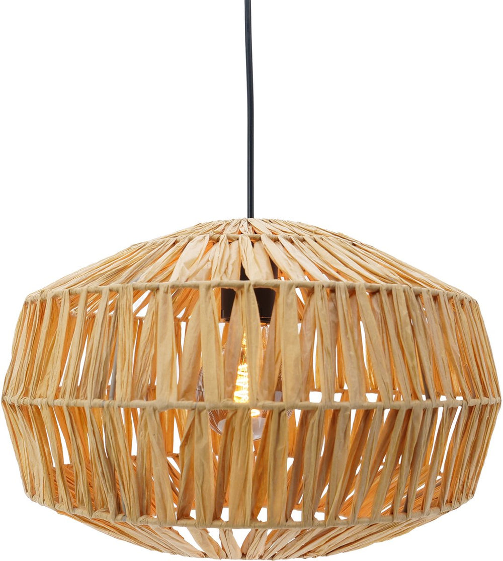 Eglo sheldon hanglamp - e27 - ø 38 cm - zwart natuurlijk bruin - papier