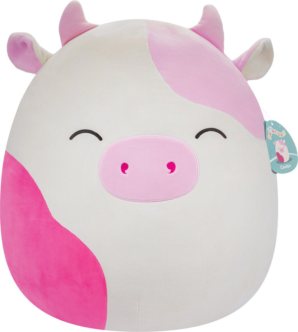 Squishmallows caedyn - pink spotted cow w closed eyes 40cm plush
