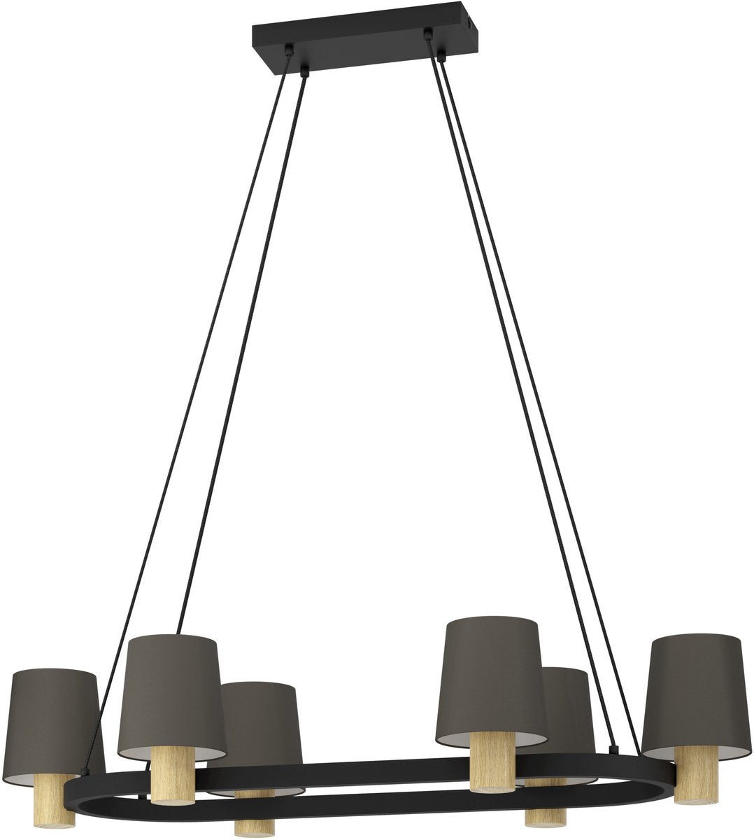Eglo edale hanglamp - e27 - 108 cm - zwart|bruin|cappuccino