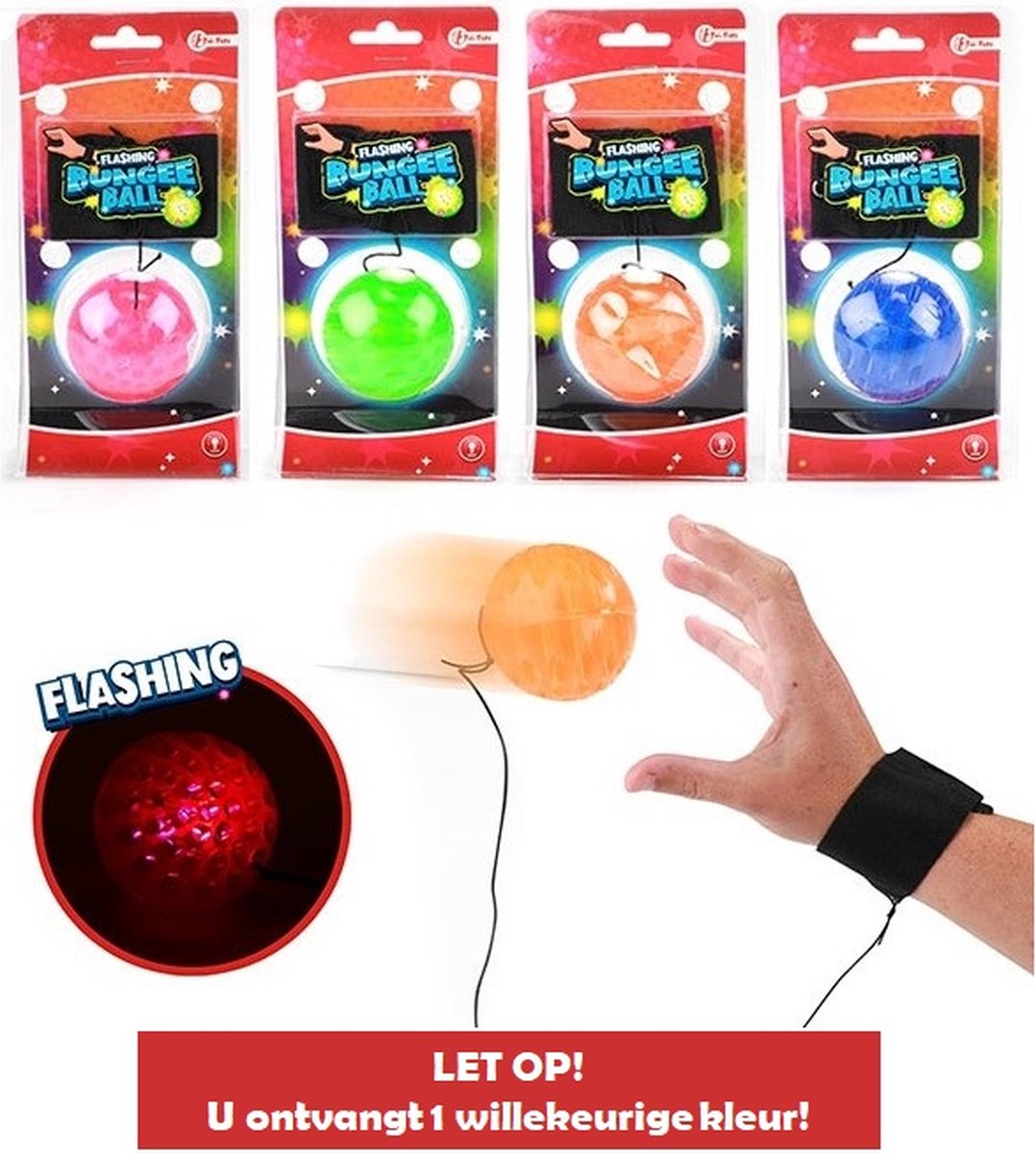 Toi-toys Toi Toys bungee ball ø5cm with light +ankle strap