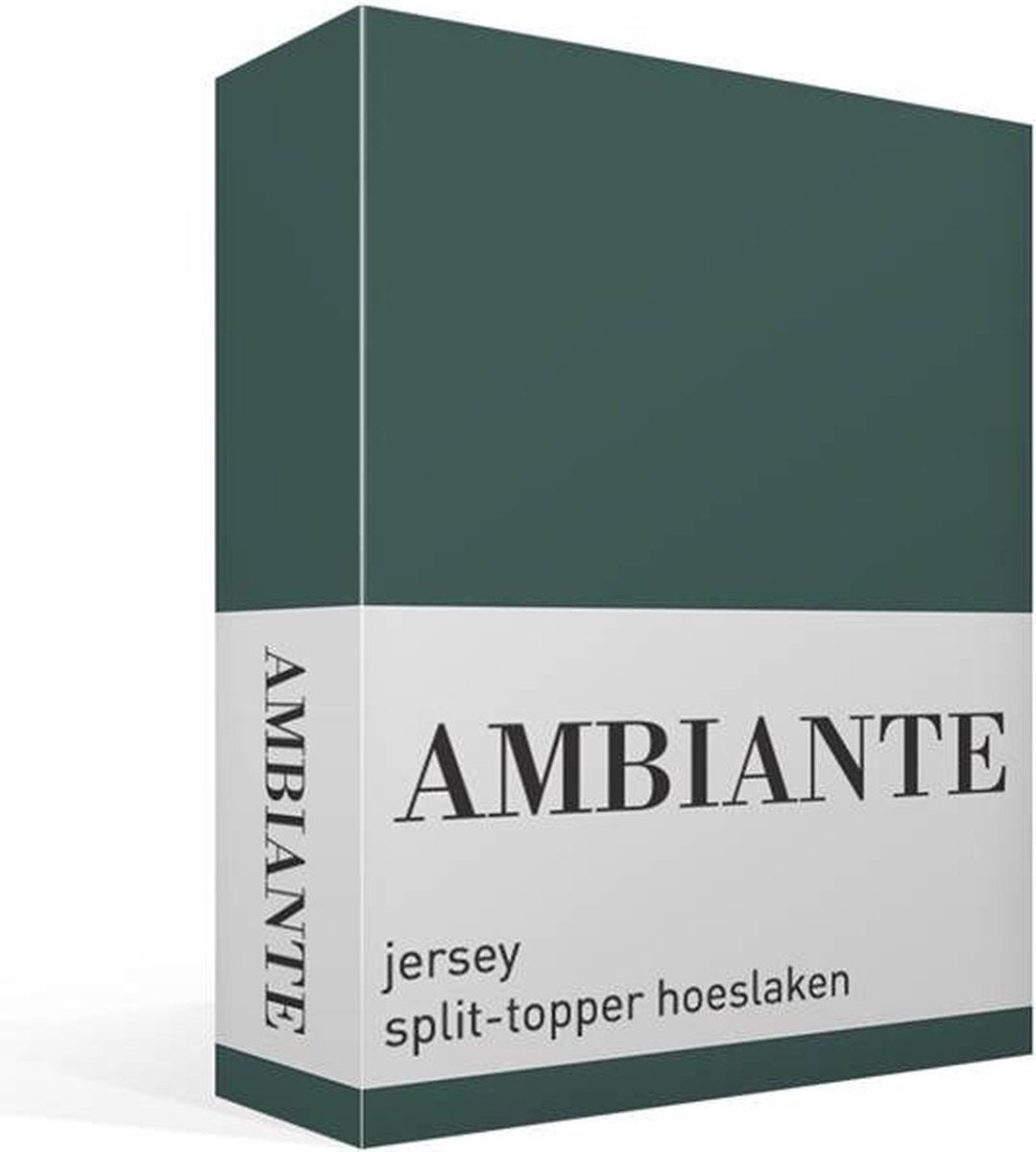 Ambiante jersey split-topper hoeslaken - lits-jumeaux - dark green