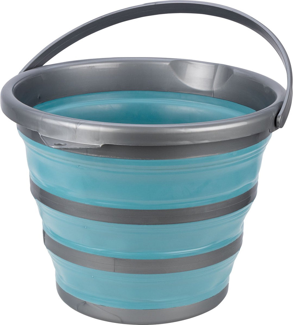 Abbey camp opvouwbare emmer - lichtblauw - ca. 10 liter - met handvat - compact opvouwbaar