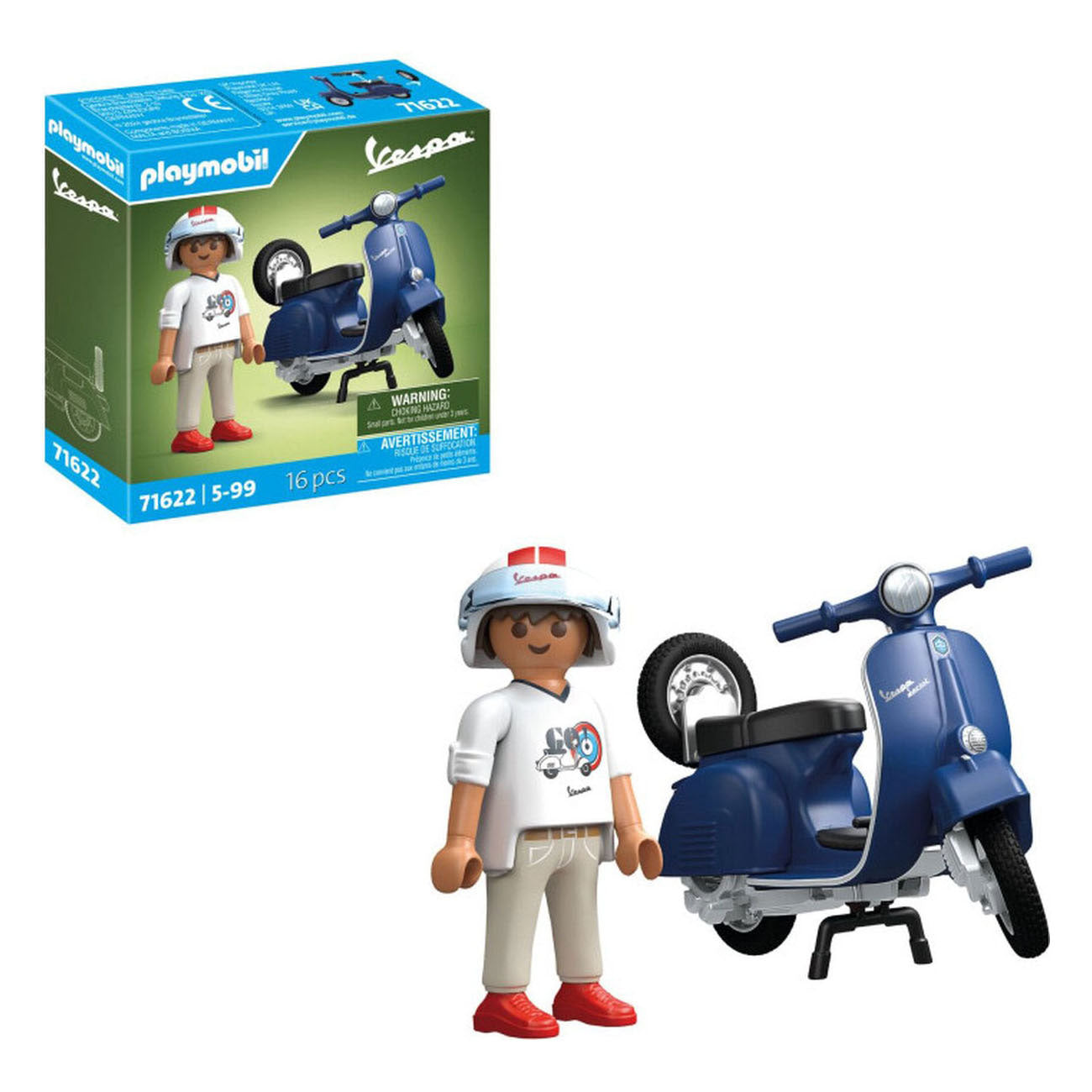 Playmobil 1969 vespa 150 sprint veloce blauw - 71623
