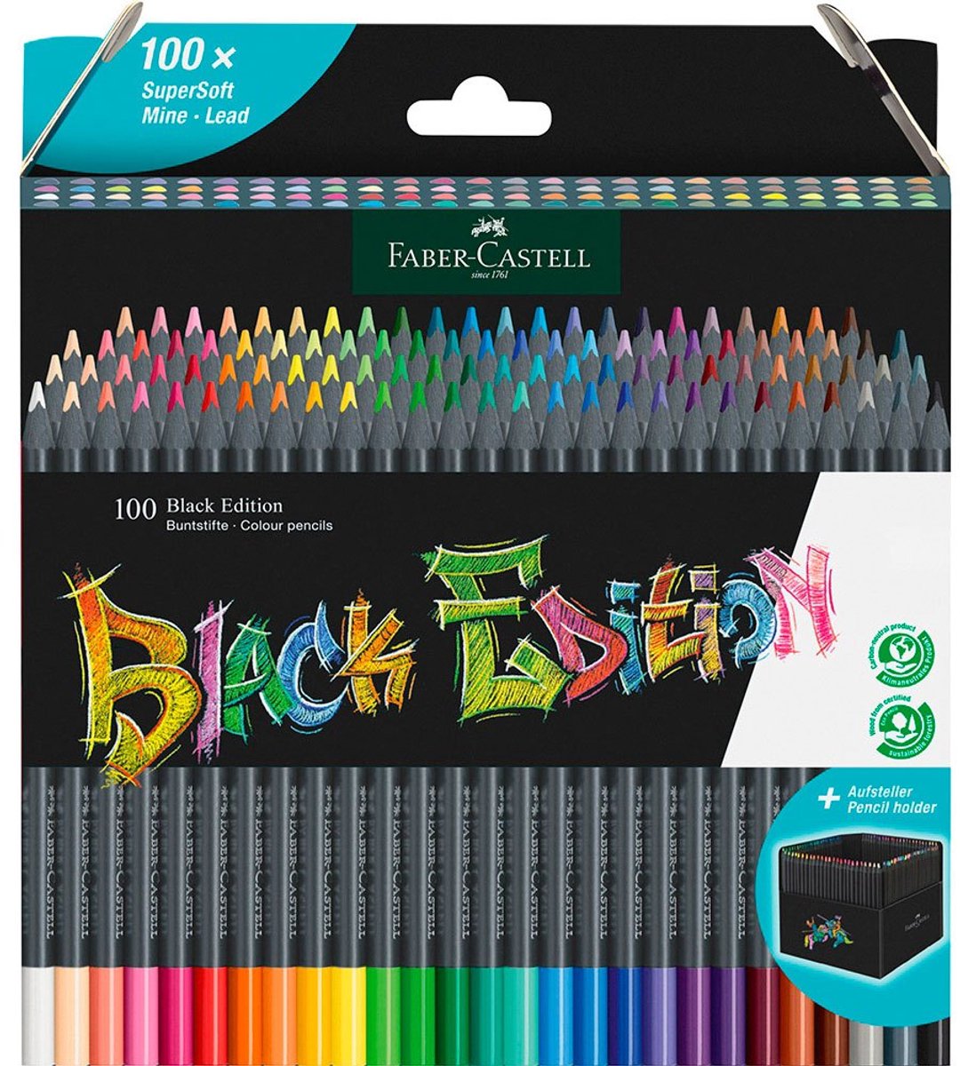 Faber castell fc-116411 kleurpotlood zwarte editie 100 stuks