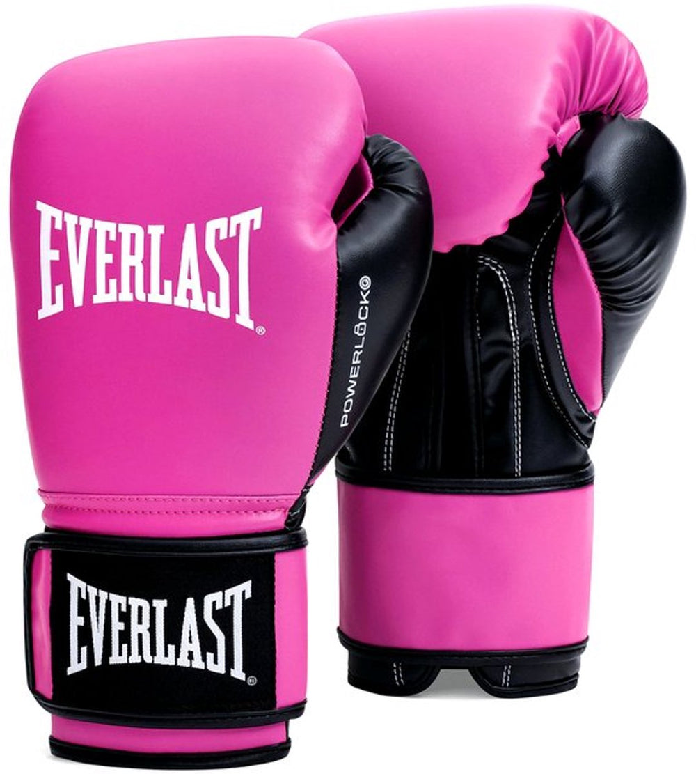 Everlast powerlock og training (kick)bokshandschoenen klittenband, roze zwart, 10-oz