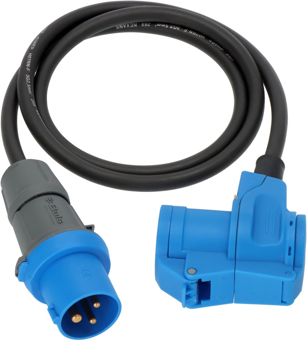 Brennenstuhl cee verloopkabel camping 1,5m kabel in zwart (cee stekker en hoekkoppeling incl. veiligheidscontact combinatie stopcontact, 230v 16a, voor permanent gebruik buitenshuis, made in germany)