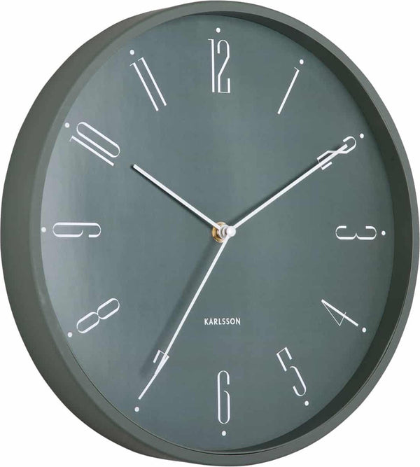 Karlsson wandklok regal numbers - groen - ø30cm - wandklok scandinavisch
