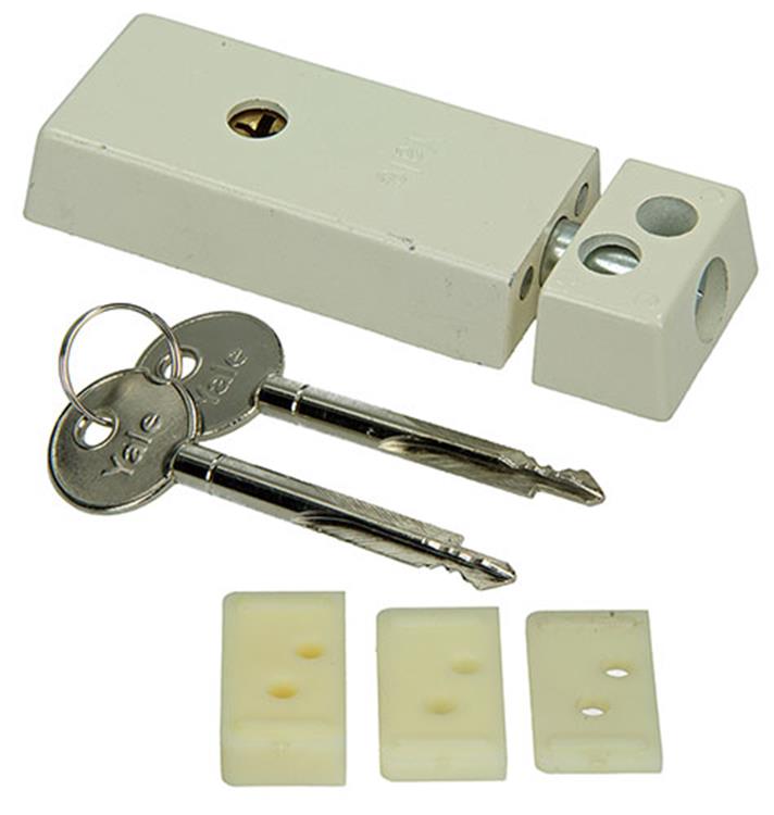 Yale 1019096 - 1 oplegraamslot, enkele pen, wit | 1 stuks