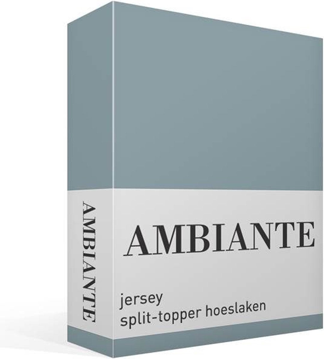 Ambiante jersey split-topper hoeslaken - tweepersoons - blue