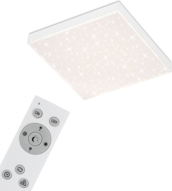 Briloner - plafonniére - plafondlamp dimbaar - met lichtrand -sterrendecoratie - incl. afstandsbediening - kleurtemperatuurregeling -15 watt -1.600 lumen - wit
