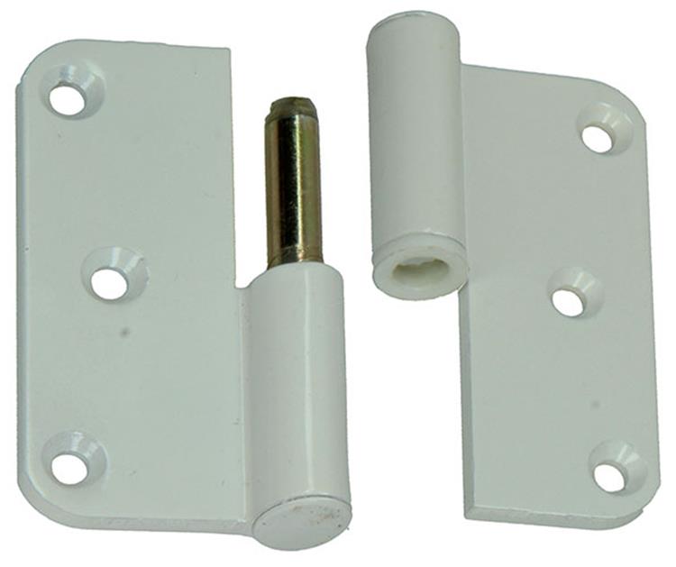 Yale 1019140 - 3 paumellen alu wit afger.hoeklinks 80x80mm | 5 stuks