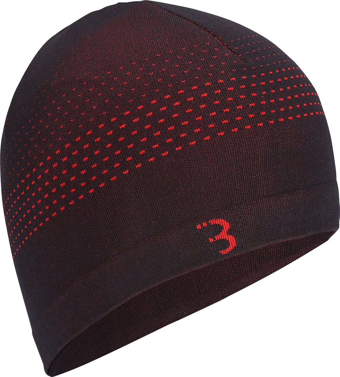 Bbb cycling helmmuts fiets winter firhat - fietsmuts voor onder helm - 0-5 °c - naadloos en sneldrogend - unisex - zwart rood - large - bbw-494