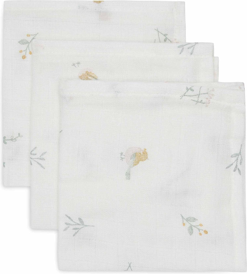 Jollein - hydrofiel monddoekje 31x31cm - baby hydrofiele doeken - 3 stuks - lovely birds