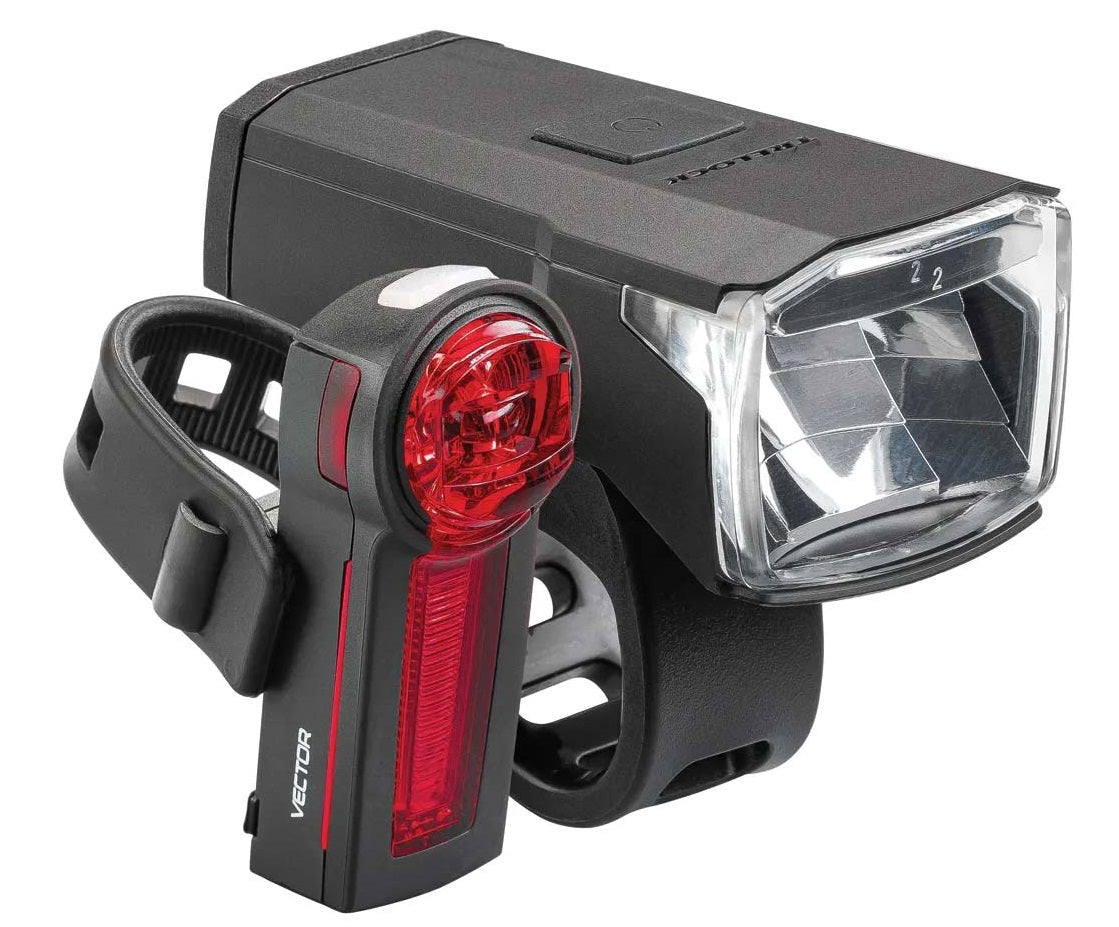 Trelock verlichtingsset ls 440 + ls 740 usb - zwart