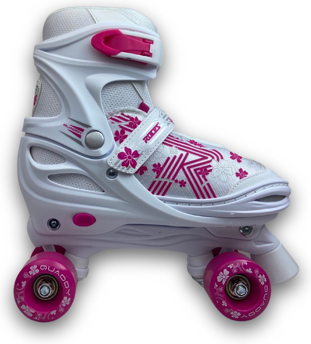 quaddy 3.0 rolschaatsen wit roze 30-33