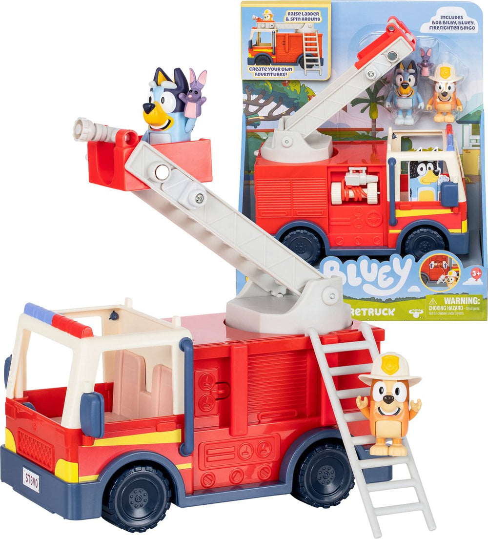 Elandspeelgoed bluey's brandweerwagen met 2 speelfiguren