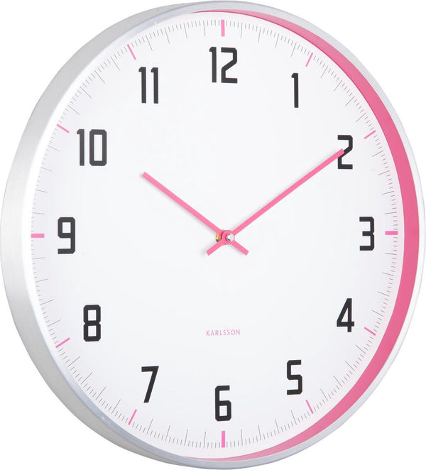 Karlsson wandklok sporty - roze - ø40cm - wandklok scandinavisch