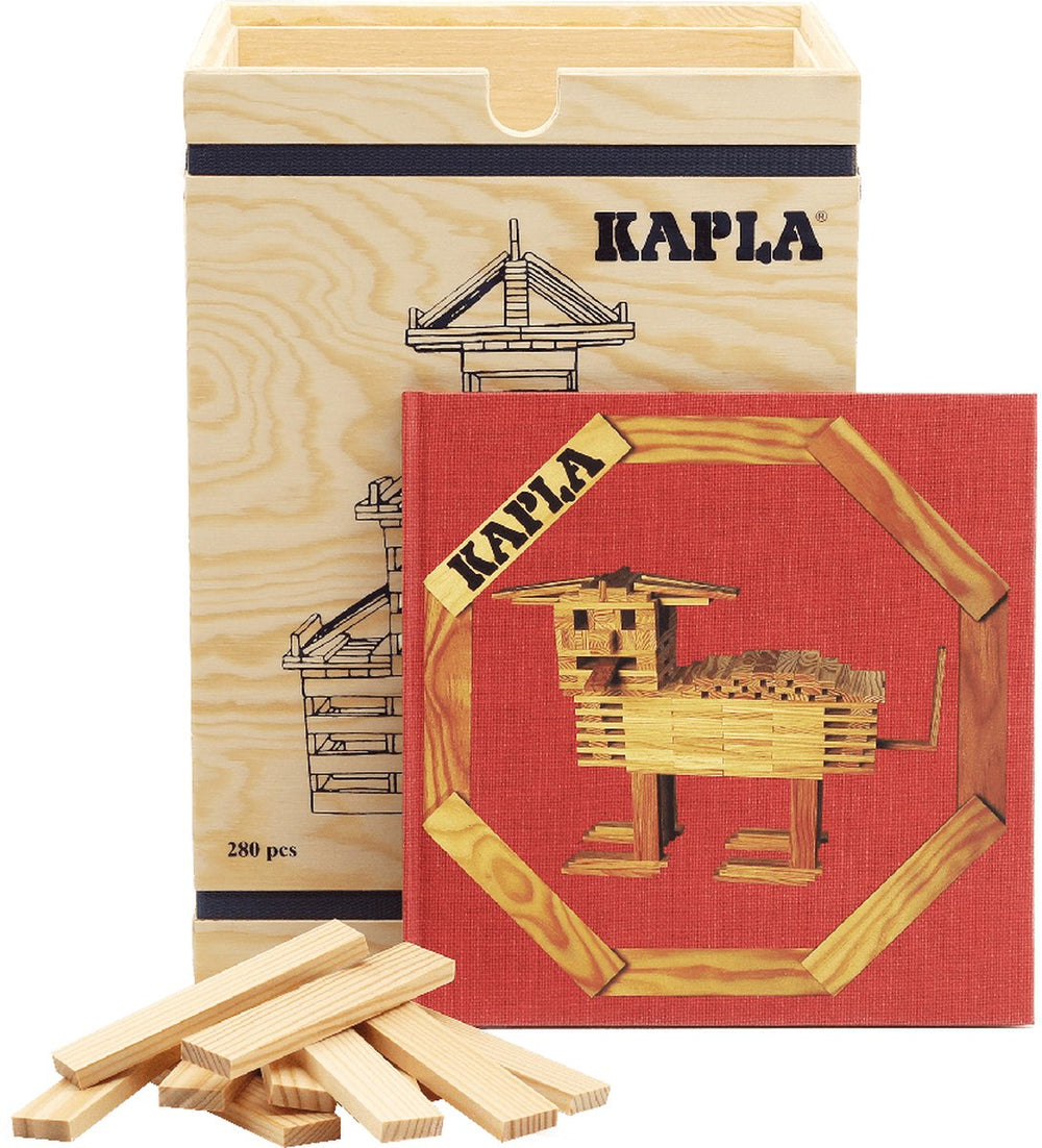 Kapla - blank - constructiespeelgoed - voorbeeldboek - 280 plankjes
