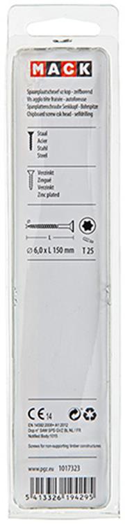 Mack 1017323 - spaanplschr.vzkop-zelfb. geelverz. 4 st 6,0 x 150 mm | 5 stuks