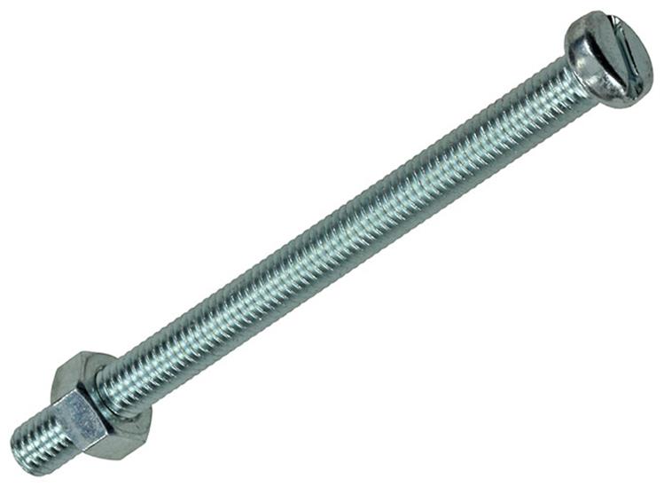 Mack 1017537 - metaalschroef cyl. kop + moer verz. 3 st m6 x 80 mm | 5 stuks