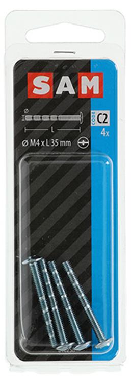 Mack 1017538 - afbreek-metaalschroef verz. 4 st m4 x 35 mm | 10 stuks