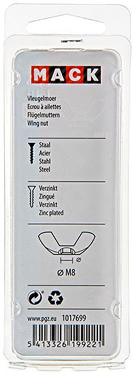 Mack 1017699 - vleugelmoer staal verzinkt 4 st m8 | 10 stuks