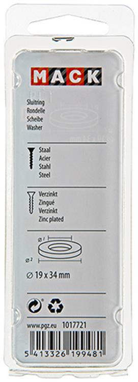 Mack 1017721 - sluitring staal verzinkt 5 st 19 x 34 mm | 10 stuks