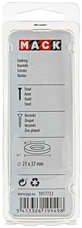 Mack 1017722 - sluitring staal verzinkt 4 st 21 x 37 mm | 10 stuks