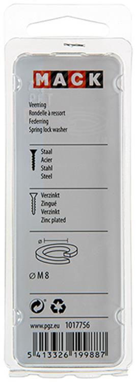 Mack 1017756 - veerring staal verzinkt 30 st m 8 | 10 stuks