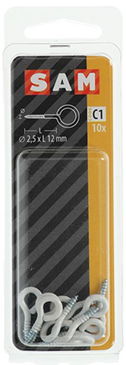 Mack 1017783 - schroefoog staal wit 10 st 2,5 x 12 mm | 10 stuks