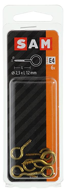 Mack 1019692 - schroefoog messing 6 st 2,5 x 12mm | 10 stuks