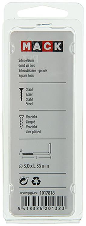 Mack 1017818 - schroefduim staal verzinkt 15 st 3,0 x 35 mm | 10 stuks