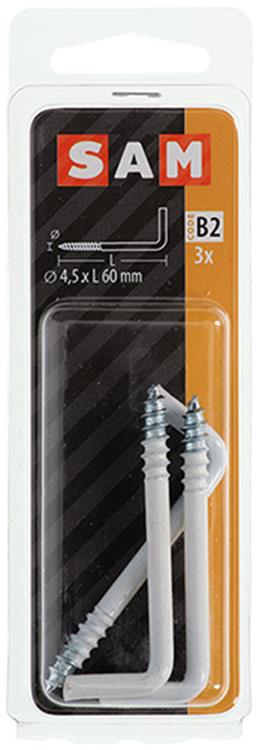 Mack 1017829 - schroefduim staal wit 3 st 4,5 x 60 mm | 10 stuks