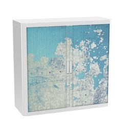 Roldeurkast paperflow continent blauw, wit