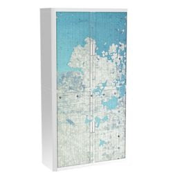 Roldeurkast paperflow continent blauw, wit