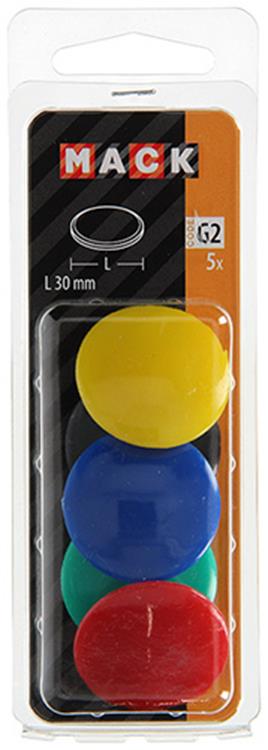 Mack 1017873 - bordmagneet kunststof assortiment 5 st 30 mm | 10 stuks