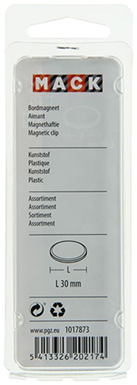 Mack 1017873 - bordmagneet kunststof assortiment 5 st 30 mm | 10 stuks