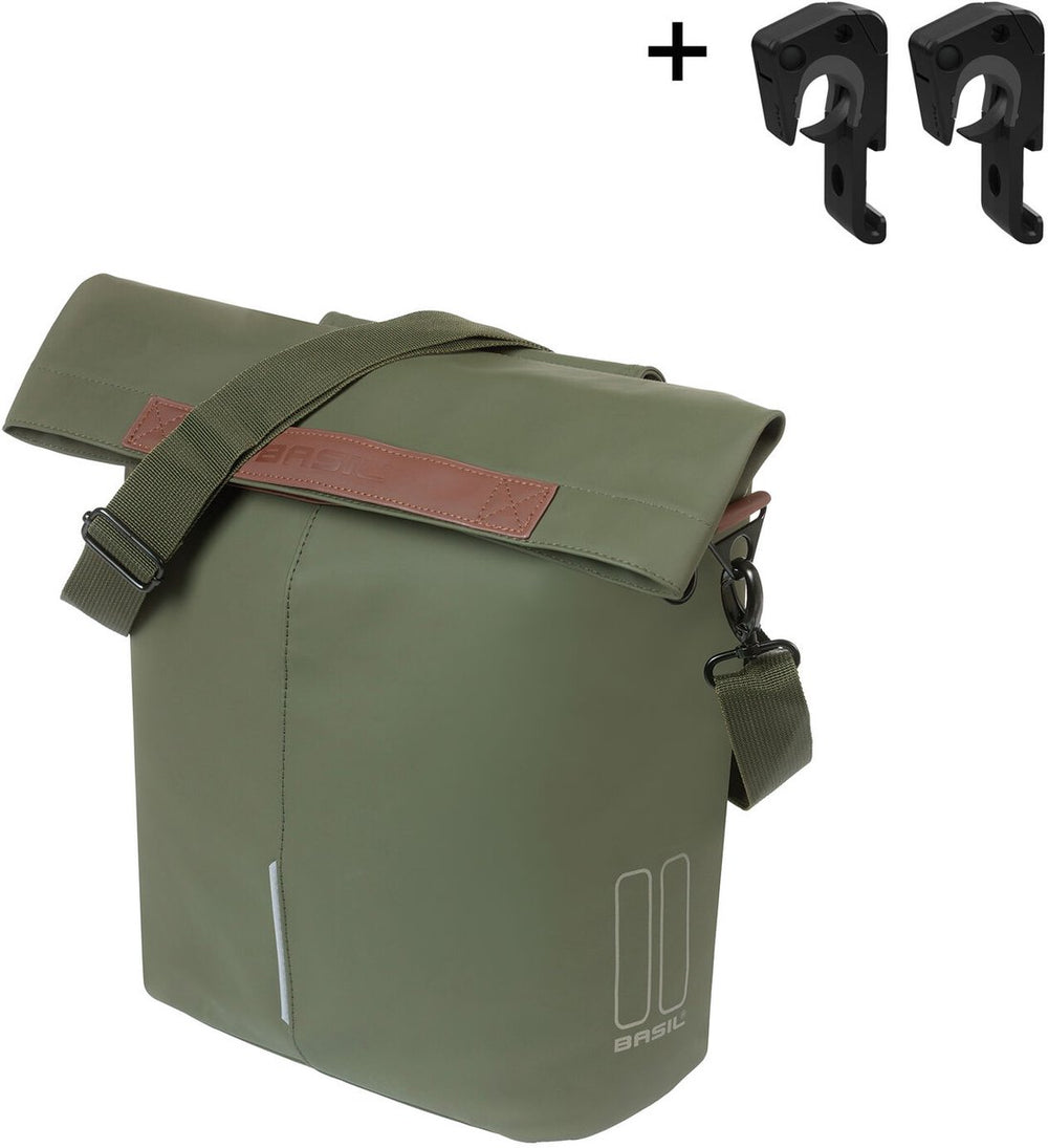 Basil Tas City Shopper Vegan Leer | Mosgroen