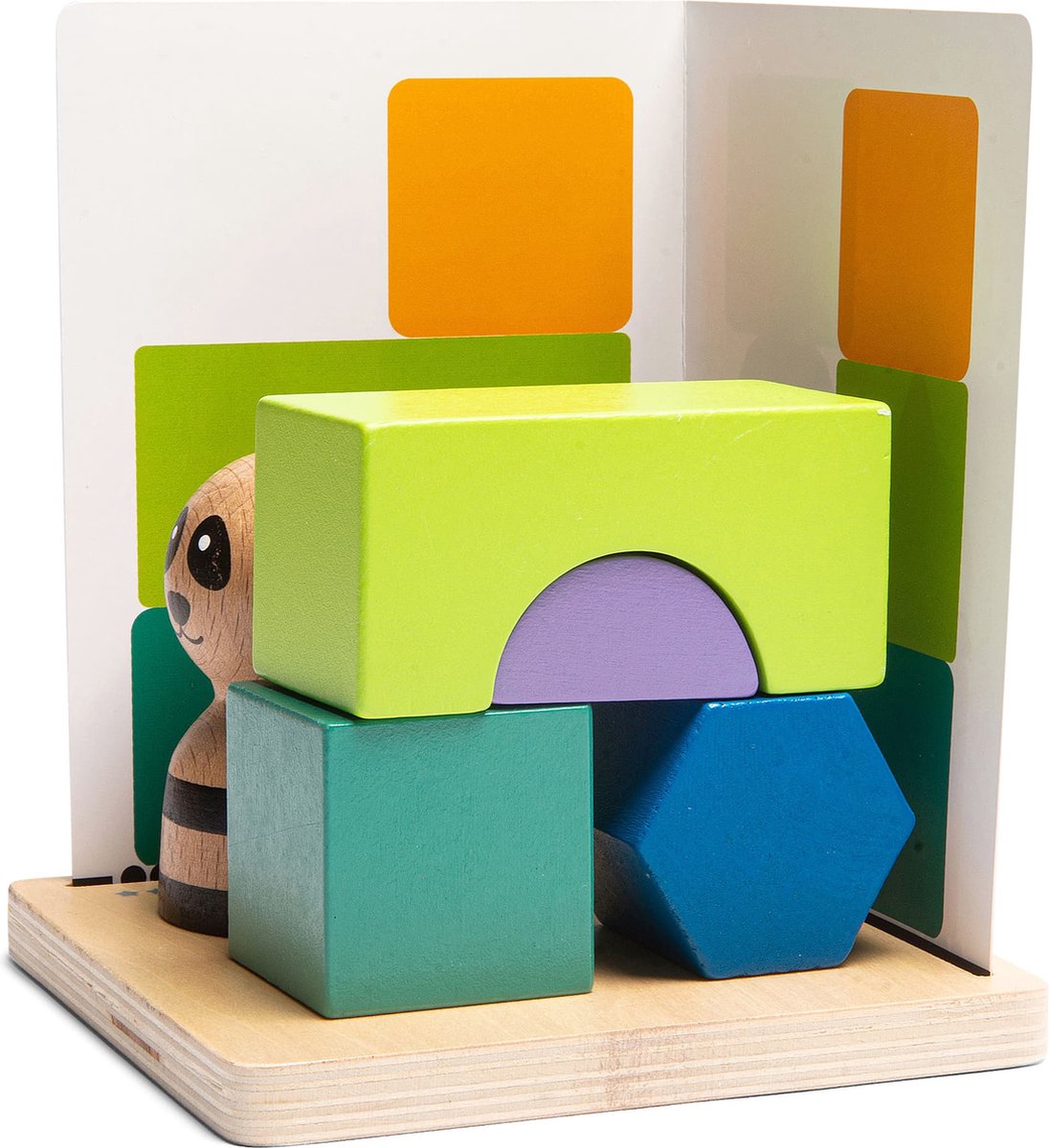Bs toys panda's puzzel - fsc hout - vanaf 6 jaar - 20 puzzels - train het ruimtelijk inzicht