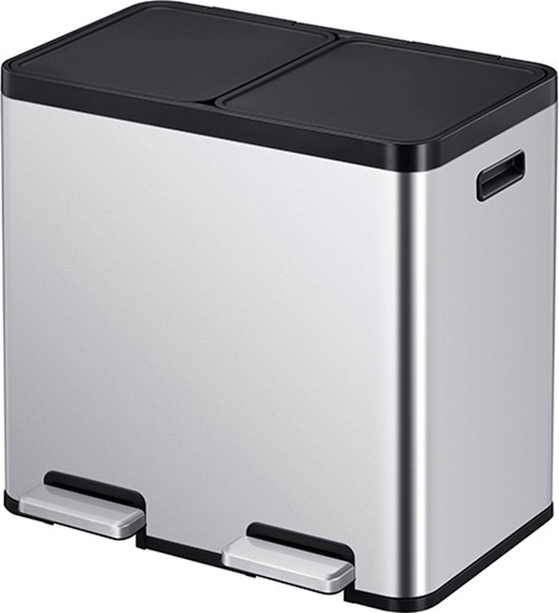 Eko - essential 1 recycler pedaalemmer 22+22 liter - stainless steel plastic - mat rvs - prullenbak