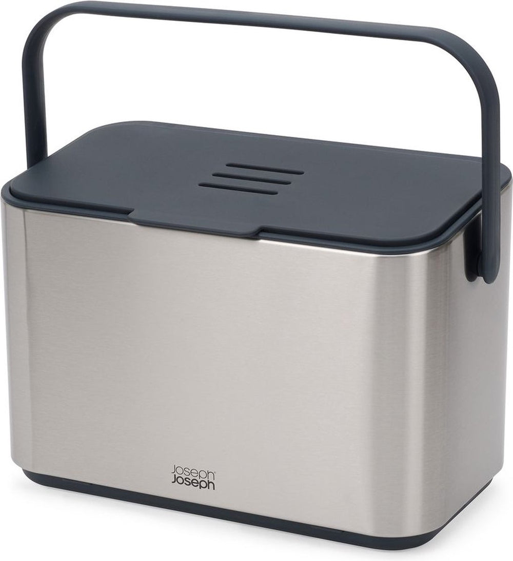 Joseph joseph - collect keukenafval compostemmer met binnenbak 4 liter - roestvast staal - grijs