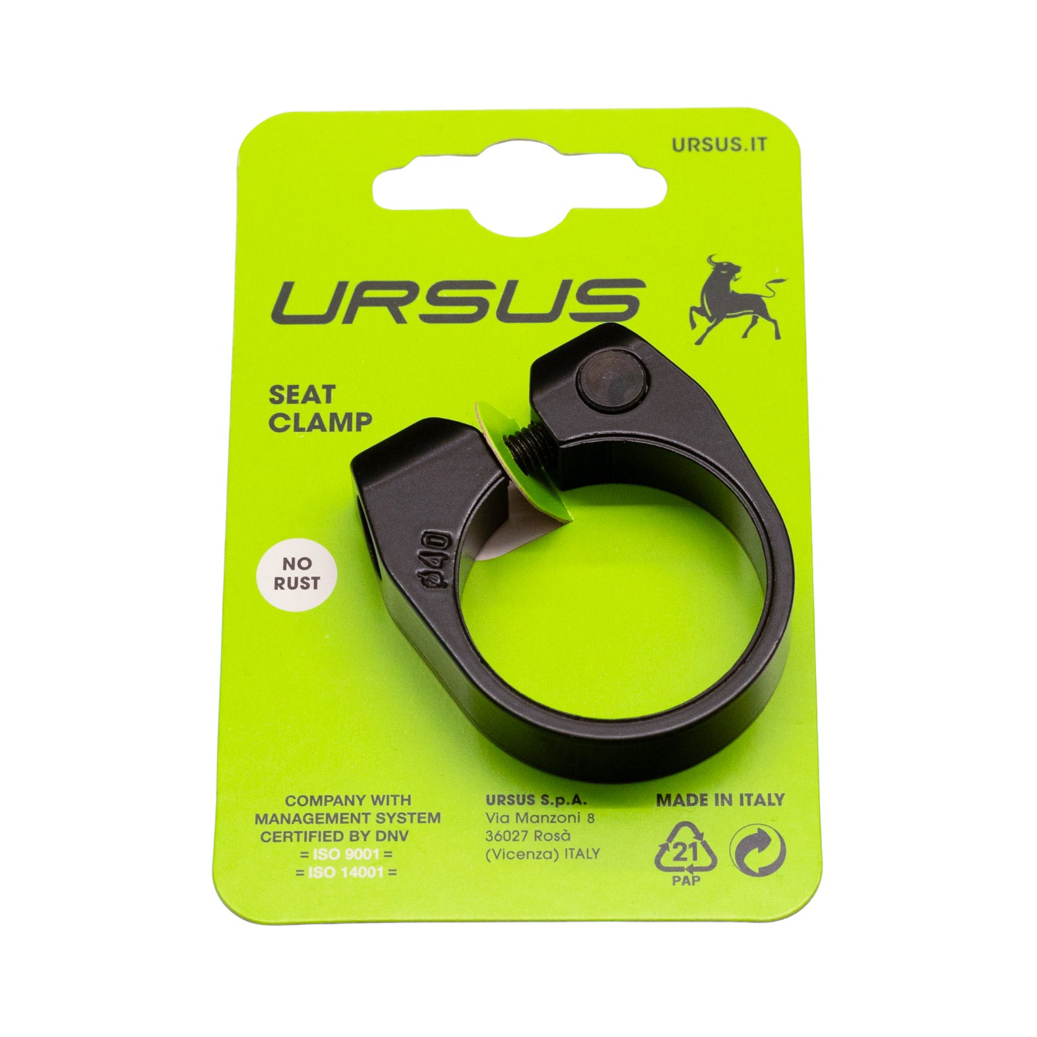Ursus zadelpenklem ø40.0 mm aluminium - zwart