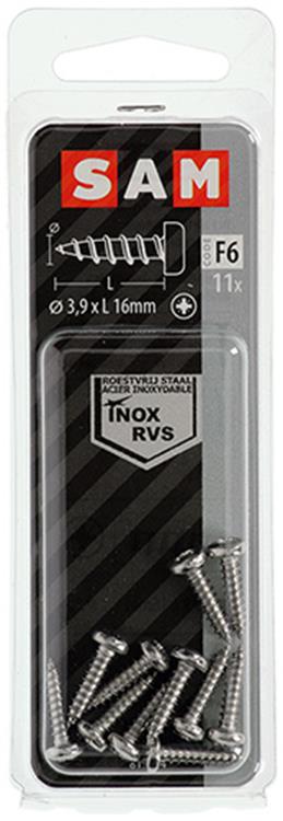 Mack 1019785 - zelftappende schroef cyl.kop a2 11 st 3,9 x 16 mm | 10 stuks