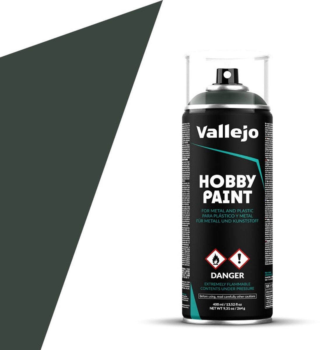 Vallejo hobbyverf - 28026 dark green primer - spray - verf spuitbus - 400 ml